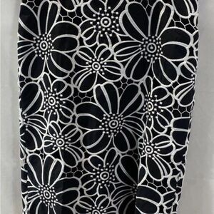 Anthropologie Monochrome Floral Pencil Skirt